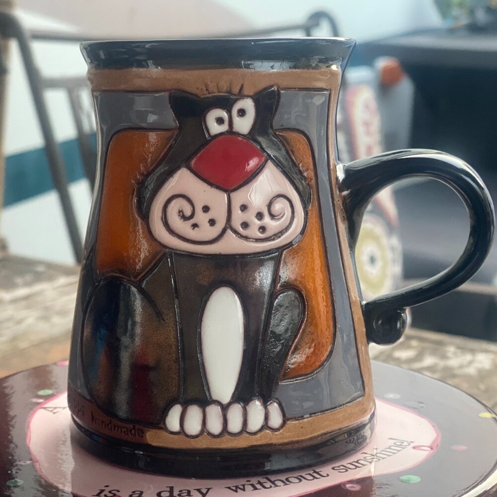 15-(HD) Gabba Mug. Ray the Cat. Java. Pottery Mug. Rare.